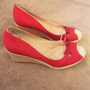 Keds Peeptoe Wedges - sz 10